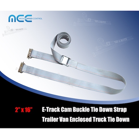 2 X 16' E Track Cam Buckle Straps W/ E ClipsWLL: 833 Lbs., PK12